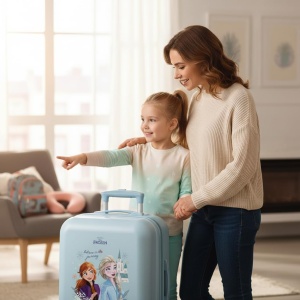 Troller copii Disney Frozen, 33L, 4 roti multidirectionale, albastru - Img 2
