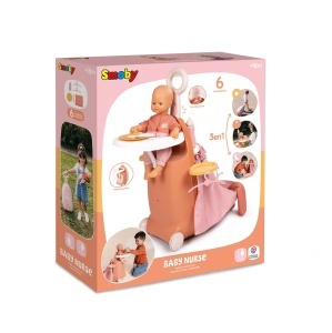 Trolley de ingrijire papusi Smoby Baby Nurse 3-in-1 cu 6 accesorii, pentru papusi de pana la 42 cm - Img 7