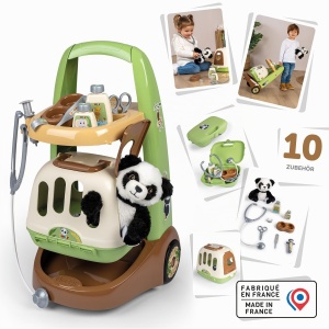 Trolley Veterinar Smoby cu Panda Plush, 2-in-1, 31 x 32,1 x 55,2 cm - Img 2