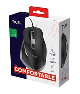 Trust Fyda Mouse PC cu cablu, Design sustenabil, 600-5000 DPI, 6 butoane, suport pentru degetul mare si deget, Mouse USB 150 cm, Mouse ergonomic pentru laptop, PC, MacBook, Birou, Lucru confortabil - Img 10