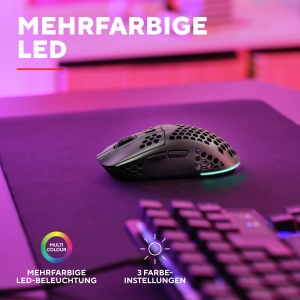 Trust Gaming GXT 929 Helox Wireless Gaming Mouse, Ultralight Mouse 75g, 80h Utilizare continua, Receptor Micro USB 2.4GHz, DPI reglabil (800-4800), 6 butoane programabile, Gaming PC MMO - Negru - Img 6