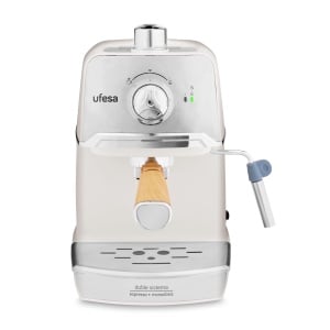 Ufesa Portafilter Machine C7238 Cream, Espressor cu spumant de lapte, 20 bari, Incalzire cesti, Design clasic compact, Alb - Img 2
