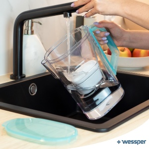 Ulcior cu filtru de apa Wessper 2.7L pentru usa frigiderului, carafa de apa cu filtru de carbune activ, ulcior de apa compatibil cu cartusul filtrant Brita Maxtra - menta - Img 7