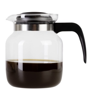 Ulcior de sticla wenco 1,25 l - Ideal pentru ceai, cafea si bauturi reci, rezistent la caldura, cu capac si deschidere pentru gura de scurgere - Poate fi spalat in masina de spalat vase si spars - Transparent/Negru