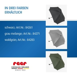 Umbrela pentru carucior reer ShineSafe UV-Schutz UPF 80 80 cm Grau-Melange - Img 8