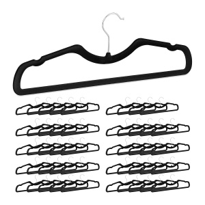 Umeras cu catifea Relaxdays, set 50 bucati, rutschfest, negru, dimensiuni 42,5 cm