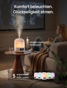 Umidificator DREO cu Wi-Fi, 3L, 30 ore autonomie, lumina RGB - Img 6