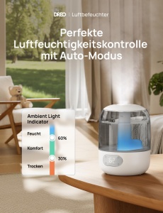Umidificator Dreo pentru dormitor, umidificator cu ceata rece pentru casa si camera mare, umidificator silentios pentru bebelus, lumina de noapte, difuzor esential, umidificator rapid cu ultrasunete - Img 2