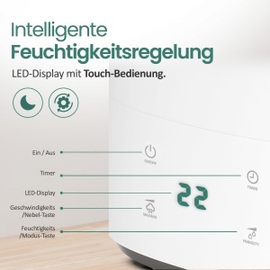 Umidificator EMERIO cu filtru de apa detasabil, 5.5L, 3 viteze, 35dB - Img 4