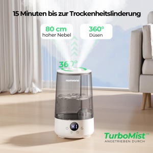 Umidificator Homvana H101 36L SilentSpray Tehnologie 16dB Aromaterapie Gri - Img 2
