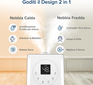 Umidificator LEVOIT, ceata calda/rece Smart 6L cu umplere superioara cu control Alexa/APP, mod de repaus, cronometru 1-12 ore , Umidificator cu aromoterapie pentru dormitoare, camere pentru copii, plante de pana la 40-70 m2 - Img 2