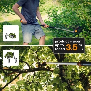 Unelte de gradinarit Fiskars UPX82, Foarfeca pentru crengi, 1.6 m, Antiaderenta, NegruPortocalie - Img 4