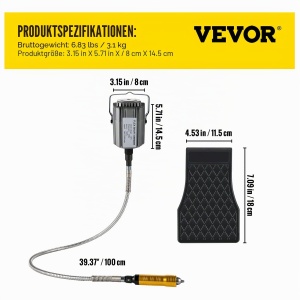 Unelte electrice VEVOR Flex Shaft 780 W, 100 cm, 45 accesorii - Img 7