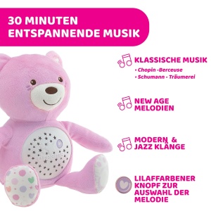 Ursulet de plus Chicco First Dreams, proiectie cu lumini si melodii, roz - Img 3