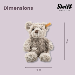Ursulet de Plus Steiff Honey 18 cm, Culoare Gri, Cu Ochi de Plastic - Img 3