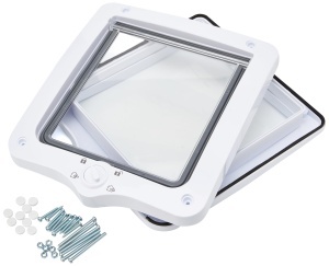 Usa pentru pisici TRIXIE 4-Wege XXL cu tunel, 24x28 cm, alba - Img 2