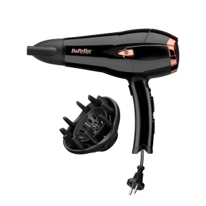 Uscator de par BaByliss D373E, 2000W, Ioni, Negru, cu cablu retractabil - Img 1