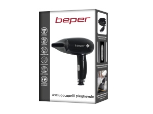 Uscator de par Beper P301ASC100, 1200W, pliabil, 3 temperaturi, negru - Img 8