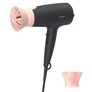 Uscator de par Philips seria 3000 cu atasament ThermoProtect - 2100 W, functie de ionizare, 6 niveluri de caldura si viteza (model BHD350/10)