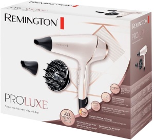 Uscator de par Remington Professional Ion PROluxe (2400W, 150km/h, 3 accesorii de coafare, tehnologie OPTIheat pentru rezultate de coafare de lunga durata, ingrijire ionica - anti-incretire, motor de curent alternativ de lunga durata) AC9140 - Img 2