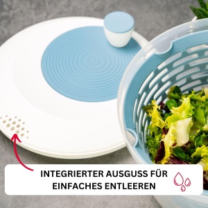 Uscator de Salate Westmark Spinderella, 4.4 l, TransparentAlbAlbastru - Img 5