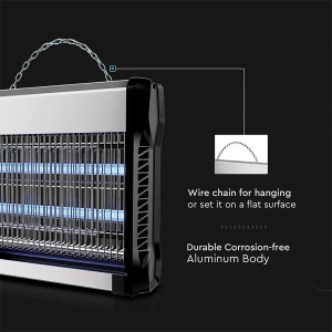 V-TAC Insect Killer Electric 30W cu o raza efectiva de 50 m2 - Design subtire - Ucigas de insecte cu lumina UV LED albastra pentru uz interior si exterior - Capcana electrica pentru tantari si insecte - Img 8