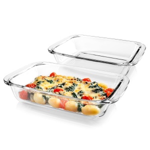 Vas de copt GOURMETmaxx din sticla, set 2 bucati, 800 ml, rezistent la temperaturi extreme