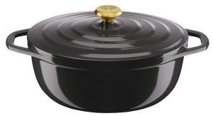 Vas de cuptor Tefal E2558904, 30 cm, din aluminiu, cu capac, antiaderent