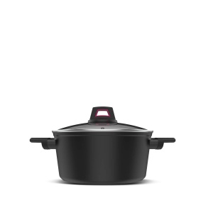 Vas de gatit Taurus Best Moments, 20 cm, aluminiu, antiaderent, negru