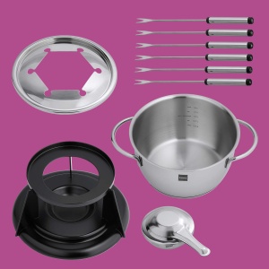 Vas pentru fondue Rohe Fenja 1.8L din otel inoxidabil, 18cm, argintiu - Img 6