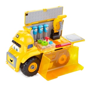 Vehicul de jucarie Caterpillar FIX-IT PHILIP, 30 cm, alb, cu unelte magnetice