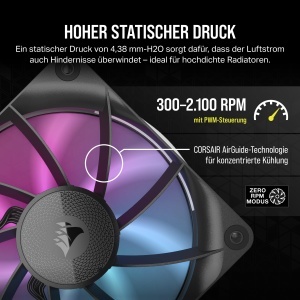 Ventilator CORSAIR RX120 RGB 120mm PWM, 2100 RPM, Negru - Img 5