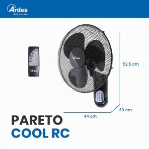 Ventilator de perete Ardes AR5W40R, 50W, 40 cm, negru, cu telecomanda - Img 2