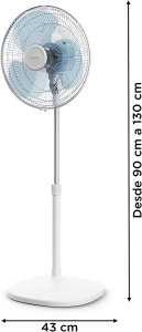 Ventilator de podea Rowenta VU4410 Essential, 39 W, 3 trepte de viteza, alb - Img 3