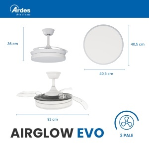 Ventilator de tavan ARDES AIRGLOW EVO AR5PL92, 92 cm, motor DC 59 W, LED reglabil - Img 2