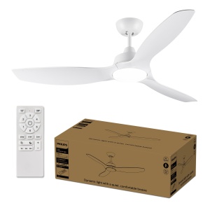 Ventilator de tavan Philips Olas, 3 pale, 28 W LED, motor silentios, telecomanda inclusa