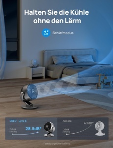 Ventilator Dreo Lynx S Smart 28 dB Oscilare 90deg Timer 12h 4 viteze Control vocal - Img 3