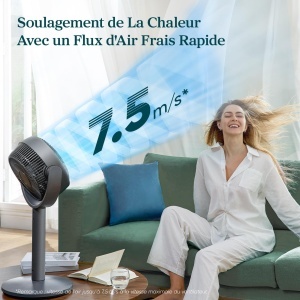 Ventilator inteligent LEVOIT cu motor DC, 12 viteze, oscilatie 90 si 120 - Img 2