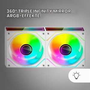 Ventilator PC Mars Gaming MF-3DPROX2R, 2x 120mm, ARGB, Alb - Img 3