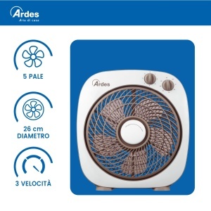 Ventilator Portabil Ardes FLOOR 26, 45W, 26 cm, Alb, cu 3 Intensitati - Img 4