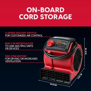 Ventilator portabil Vacmaster Red Edition AM201, 550 CFM, 3 trepte de viteza - Img 8