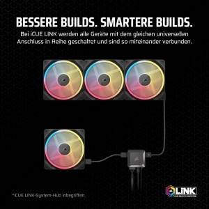 Ventilator RGB CORSAIR iCUE LINK LX120-R, 120mm, Negru, Silentios - Img 5