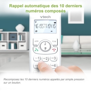 (versiunea franceza) VTech CS1501 Telefon DECT fara fir cu doua telefoane, blocare apeluri, identificare apelant/apel in asteptare, difuzor, afisaj iluminat din spate si tastatura iluminata din spate - Img 8