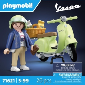 Vespa 150 Sprint Veloce PLAYMOBIL 1969, Verde, Set 20 Piese, Figurina Inclusa - Img 4