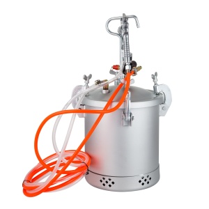 VEVOR 10L 30PSI Suport de vopsea pentru aplicarea acuarelei, petelor, lacurilor, suprafetelor fine pentru proiecte interioare si exterioare Pistol de vopsea, argintiu, 10L - Img 2