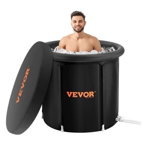 VEVOR Cada portabila pentru terapie cu apa rece 330L pliabila si rezistenta cu capac termic