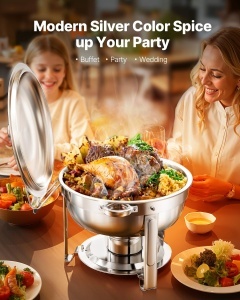 Vevor Chafing Dish Buffet 47L Argintiu Design Elegant - Img 2