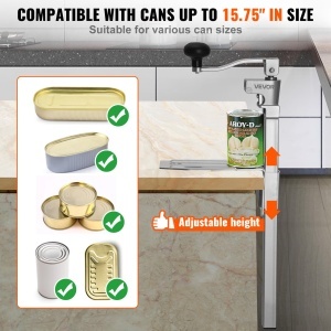 VEVOR Dosenoffner MM-ZG02-59 Deschizator manual pentru conserve Inaltime reglabila Material otel inoxidabil - Img 3