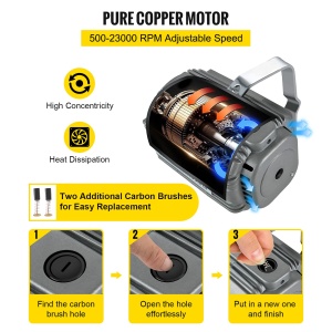 VEVOR Flex Shaft 780W Cu Pedal de Control si 45 Accesorii - Img 3