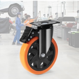 VEVOR Furniture Castor Set de 4 role pivotante PVC ph152.4mm Role de senile 1.270 kg Capacitate de incarcare Role de transport cu frane A/B Role de cutie Role rotative 360deg pentru sarcini grele rotative la 360deg pentru case Birouri Studiouri Fabrici - Img 8